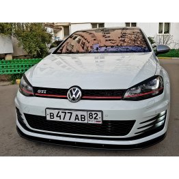 Накладка сплиттер на передний бампер Вар3 на Volkswagen Golf VII GTI